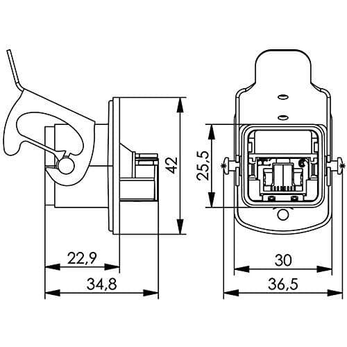 Telegärtner STX V5 RJ45 Flangesæt Variant 5 Koblingsmonteringsstang: 8P8C J80020A0007 Aluminium J80