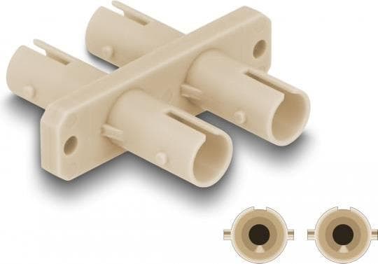 Delock - Nätverkskoppling - ST (W) till ST (W) - fiberoptik - duplex - beige (87935)