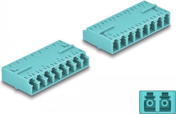 Delock - Nätverkskoppling - LC (W) till LC (W) - fiberoptik - akvamarin (87931)