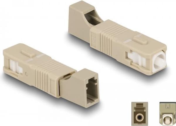 Delock - Netværkskobling - SC (M) til LC (W) - fiberoptisk - simplex - beige (87942)
