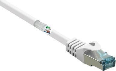 Renkforce RF-5047452 RJ45 nätverkskabel, patchkabel CAT 6a S/FTP 0,50 m vit flamskyddsmedel 1 st (RF-5047452)