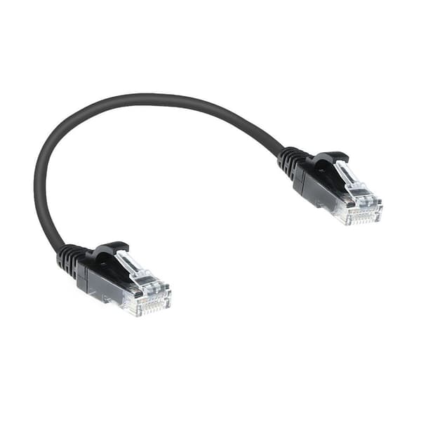 ACT CAT6 nätverkskabel, U/UTP LSZH LAN-kabel Tunn 3,8 mm slimline, flexibel Snagless Ethernet-kabel med RJ45-kontakt, för användning i datacenter, 0,1