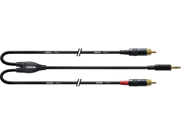 Cordial -signalikaapeli, 3,5 mm - 2 x RCA, 6m