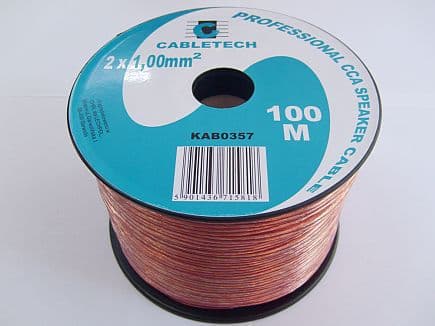 Cabletech høyttalerkabel 2x1,00mm