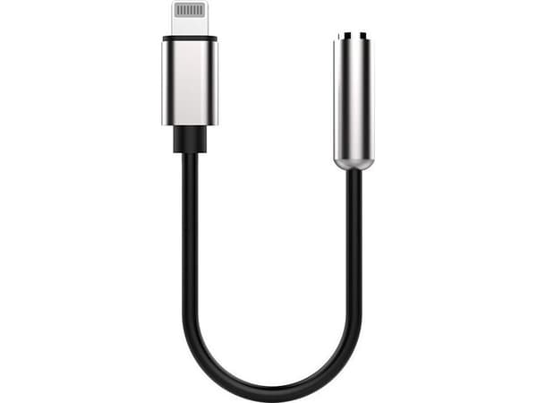 ProXtend AUDIO-LIGHTNING, 3.5mm, Hunkjønn, Lightning, Hankjønn, 0,15 m, Sort, Sølv
