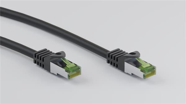 GHMT-sertifisert CAT 8.1 patchkabel, S/FTP (PiMF), svart