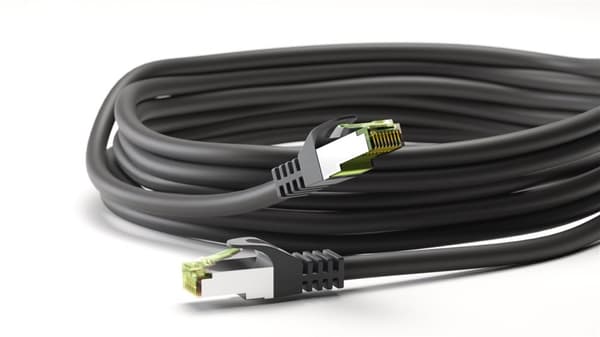 GHMT-sertifisert CAT 8.1 patchkabel, S/FTP (PiMF), svart