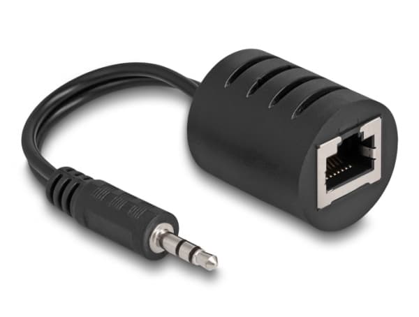 Delock - Lyd adapter - RJ-45 hun til ministik han - sort (pakke med 2)
