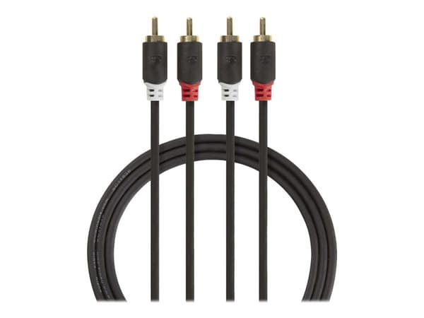 Nedis - Ljudkabel - RCA hane till RCA hane - 5 m - antracit - rund
