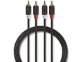 Miniatyrbild 4 av 4: Nedis - Ljudkabel - RCA hane till RCA hane - 5 m - antracit - rund
