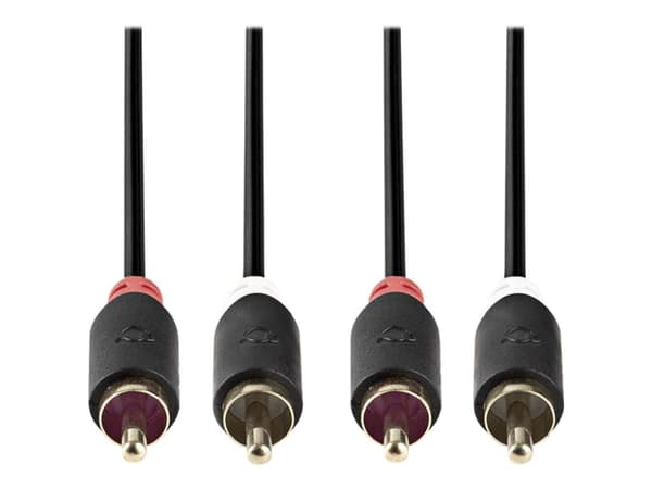 Nedis - Ljudkabel - RCA hane till RCA hane - 5 m - antracit - rund