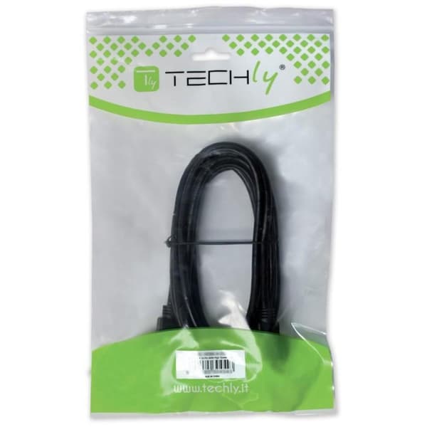 Techly ICOC U-AB-10-ANG USB-kabel 1 m USB 2.0 USB A USB B Svart