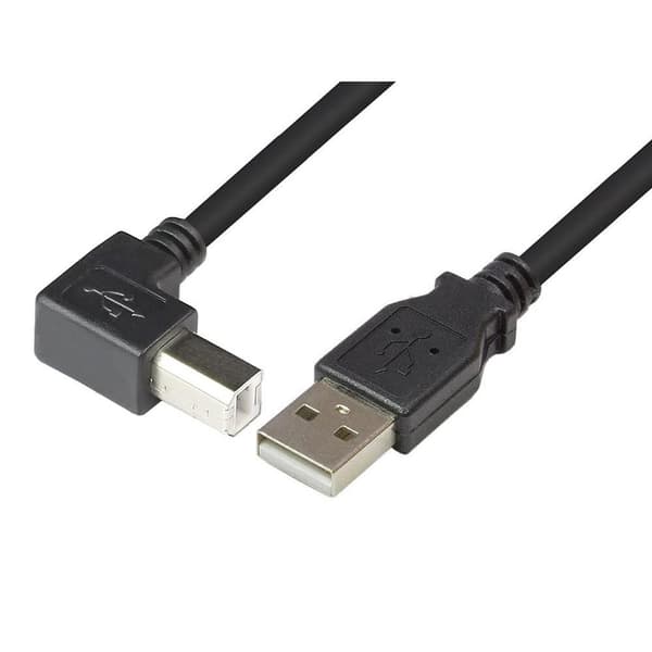 Techly ICOC U-AB-10-ANG USB-kabel 1 m USB 2.0 USB A USB B Svart
