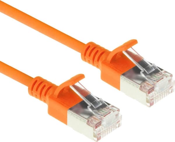 ACT Orange 1,5 meter LSZH U/FTP CAT6A datacenter slimline patch-kabel uden problemer med RJ45-stik (DC7151)