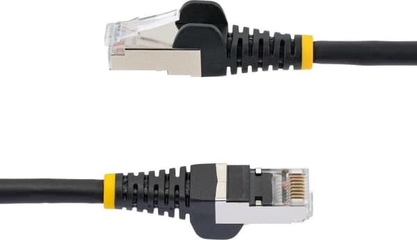 StarTech.com 50 cm CAT6a Ethernet-kabel - Sort - Low Smoke Zero Halogen (LSZH) - 10GbE 500MHz 100W PoE++ Snagless RJ-45 m/Strain Reliefs S/FTP Network