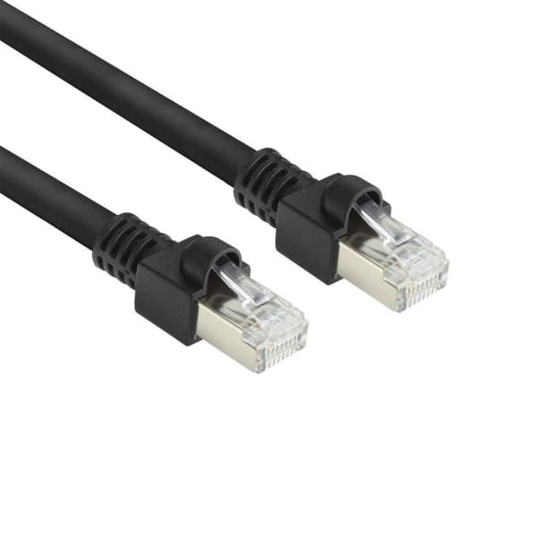 ACT Sort 1 meter S/FTPCat.7 råkabel PUR flex patch-kabel snagless med RJ45-stik (CAT6A-kompatibel) (FB8501)