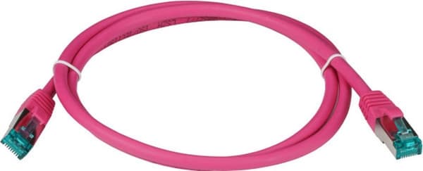 RJ45 patchkabel S/FTP, Cat.6A, LSZH, 1m, magenta Det skærmede Cat.6A RJ45 patchkabel sikrer meget gode egenskaber til 10 Gigabit Ethernet-applikatione