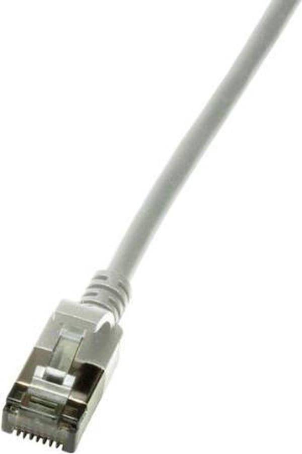 LogiLink SlimLine - Patchkabel - RJ-45 (M) til RJ-45 (M) - 1 m - SSTP, PiMF - CAT 6a - skærmet, halogenfri, støbt, uden krog - Grå, RAL 7035