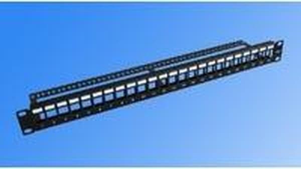 MicroConnect - Patch Panel - Musta - 1U - 48,3 cm (19") - 24 porttia