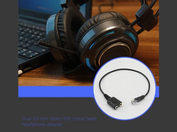 Telefonkabel RJ9 till 2x 3,5 mm jack för headset 25 cm