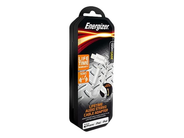 Energizer C41EUJALIAT, 3.5mm, Hunkjønn, Lightning, Hankjønn, 0,11 m, Hvit