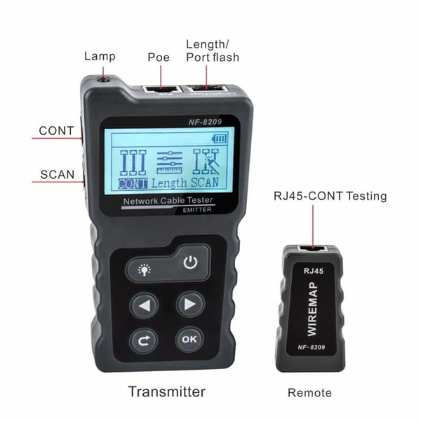 RJ45 Kabelsporer POE Netværkstester - NF-8209 Wiremap Skannerværktøj