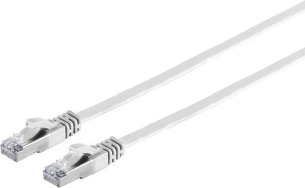 S/CONN RJ45 platt kabel m.Cat.7 råkabel smal 1m vit (75511-SLW)