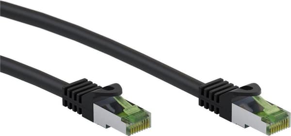 Goobay RJ45 patchledning med CAT 8.1 S/FTP råkabel, sort (61097)