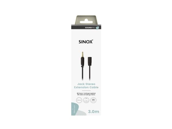 Sinox PRO 3,5 mm minijack förlängningskabel. 3 m. Svart