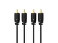 Miniatyrbild 4 av 5: Sinox SXA04205, 2 x RCA, hankontakt, 2 x RCA, hankontakt, 5 m, Svart