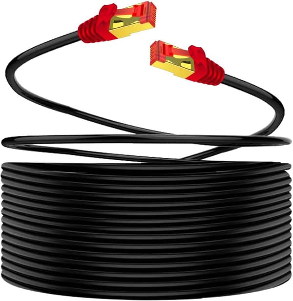 Nätverkskabel utomhus CAT 7 (20M 30M 40M 50M 60M 80M 100M 150M) (POE, UV)