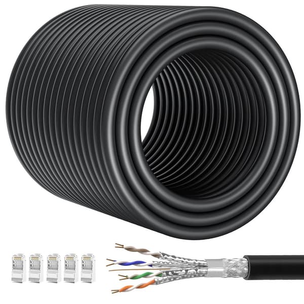 Nätverkskabel utomhus CAT 7 (20M 30M 40M 50M 60M 80M 100M 150M) (POE, UV)