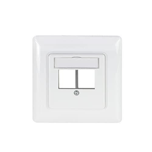 LogiLink infällt uttag för Keystone-moduler, dubbel, signalvit (liknande RAL 9003), designkompatibel, för 2 Keystones - 1 st (NK4059)
