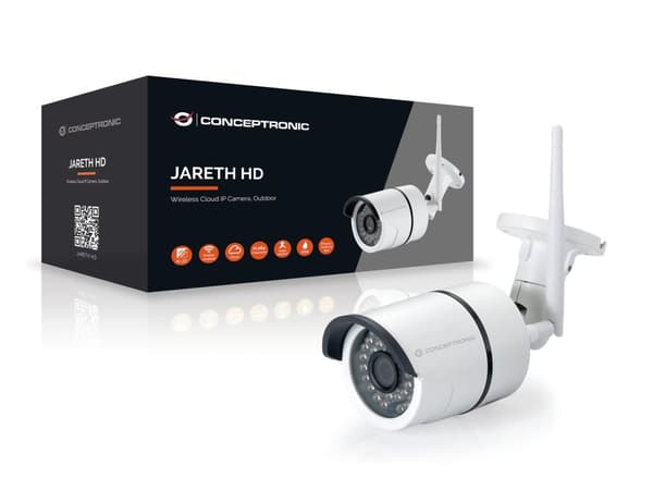 Conceptronic JARETH HD Wireless Cloud IP-kamera - netværksovervågningskamera - udendørs - vejrbestandigt - farve (dag og nat) - 1,3 MP - 1280 x 720 -