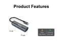 Miniatyrbild 3 av 5: Utrusta USB-C till RJ45 Gigabit nätverk + PD-adapter - USB Typ-C - RJ-45 - USB 3.2 Gen 1 (3.1 Gen 1) Typ-C - 1000 Mbps - Svart - Grå - Aluminium - 100