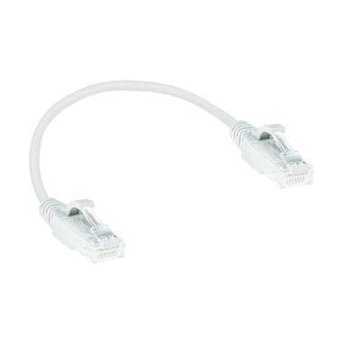 ACT Hvid 0,5 meter LSZH U/UTP CAT6 datacenter slimline patch-kabel uden problemer med RJ45-stik (DC8900)