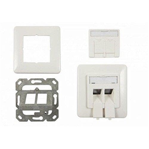 Synergy 21 S216330. Jack Type: 2 x RJ-45. Farve på produkt: Hvid. Bredde: 80 mm, Højde: 80 mm (S216330)