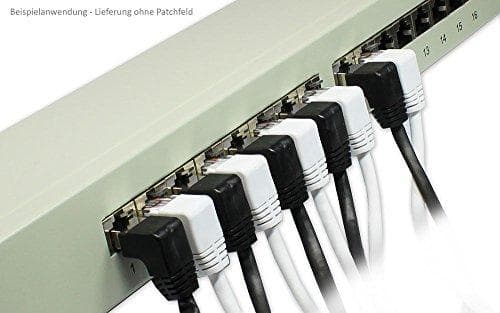 Patchkabel, kat. 5e, F/UTP, 1x 90&#176 RJ45-stik (toplås)/ 1x lige, hvid, 3m, Good Connections® (805W-030EWI)