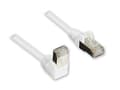 Miniatyrbillede 1 af 3: Patchkabel, kat. 5e, F/UTP, 1x 90&#176 RJ45-stik (toplås)/ 1x lige, hvid, 3m, Good Connections® (805W-030EWI)