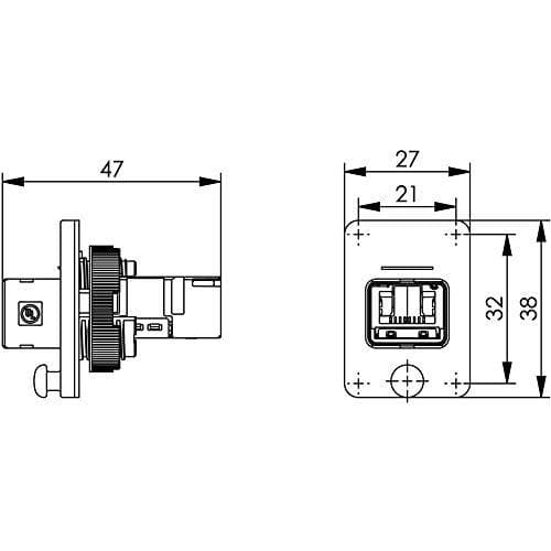 Telegärtner RJ45 laippasarja Variant 4 kytkin, asennuspylväät: 8P8C J80020A0005 musta J80020A0005 1 kpl (J80020A0005)