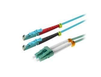 Helos - patchkabel - E2000 multi-mode til LC multi-mode - 1 m - fiberoptisk - duplex - 50/125 mikron - OM3 - akvamarin