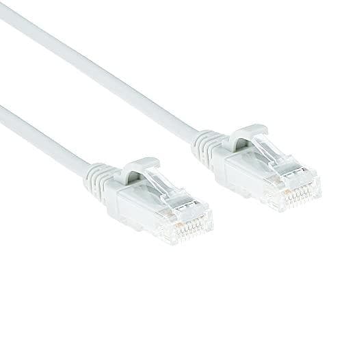 ACT White 0,15 metrin LSZH U/UTP CAT6 -palvelinkeskuksen ohut patch-kaapeli, jossa RJ45-liittimet (DC8930)