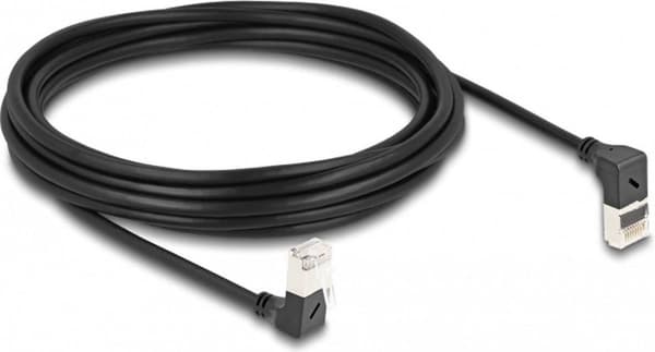 Delock RJ45 nätverkskabel Cat.6A S/FTP Slim 90° upp/ned vinklad 5 m svart (80296)