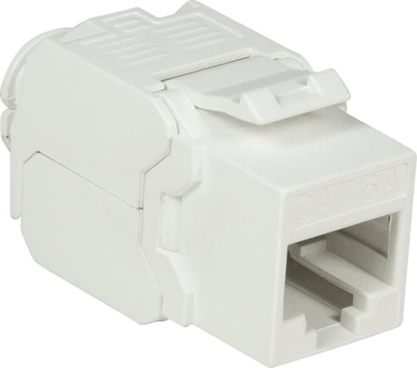 DS-IT LogiLink KeystonJack RJ45 Cat.6A 10G Uafskærmet 180° værktøjsfri slank type - Modulær input - RJ-45 (DS-KC-UTP6A-TL-W)