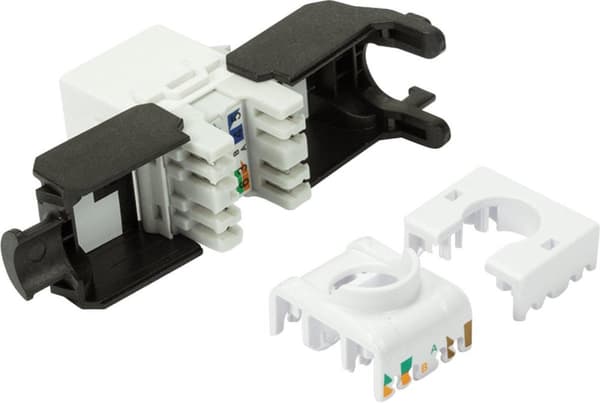 DS-IT CAT6a UTP Keystone netværksstik - værktøjsløs - sort (DS-KC-UTP6A-TL-Z)