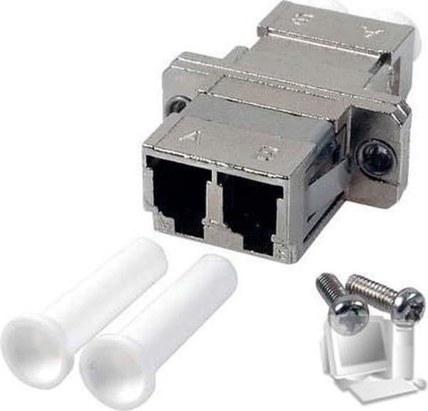 FO-kobling LC/LC, duplex, single/multimode, metalhus med keramisk hylster Ikke egnet til brug i splejsningsbokse! (90744)