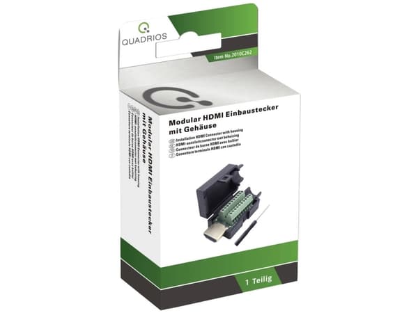 Quadrios 2010C262 HDMI-stik Stik, lige Poltal: 20 Sort 1 Set