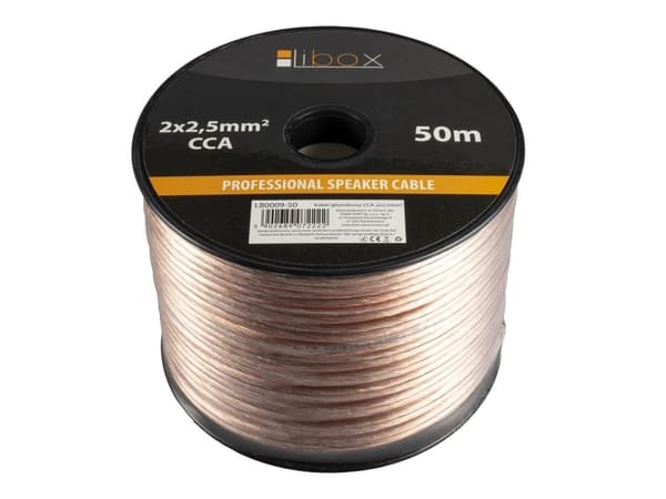 Libox Kabel głośnikowy 2x2,50mm LB0009-50 audio cable 50 m Transparent