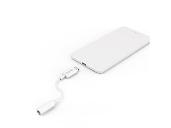 Hama 00201524, USB C, Hankontakt, 3,5 mm, Hakkontakt, Vit