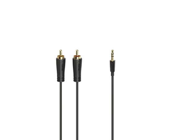 Hama 00205261, 2 x RCA, Hankjønn, 3.5mm, Hankjønn, 3 m, Svart